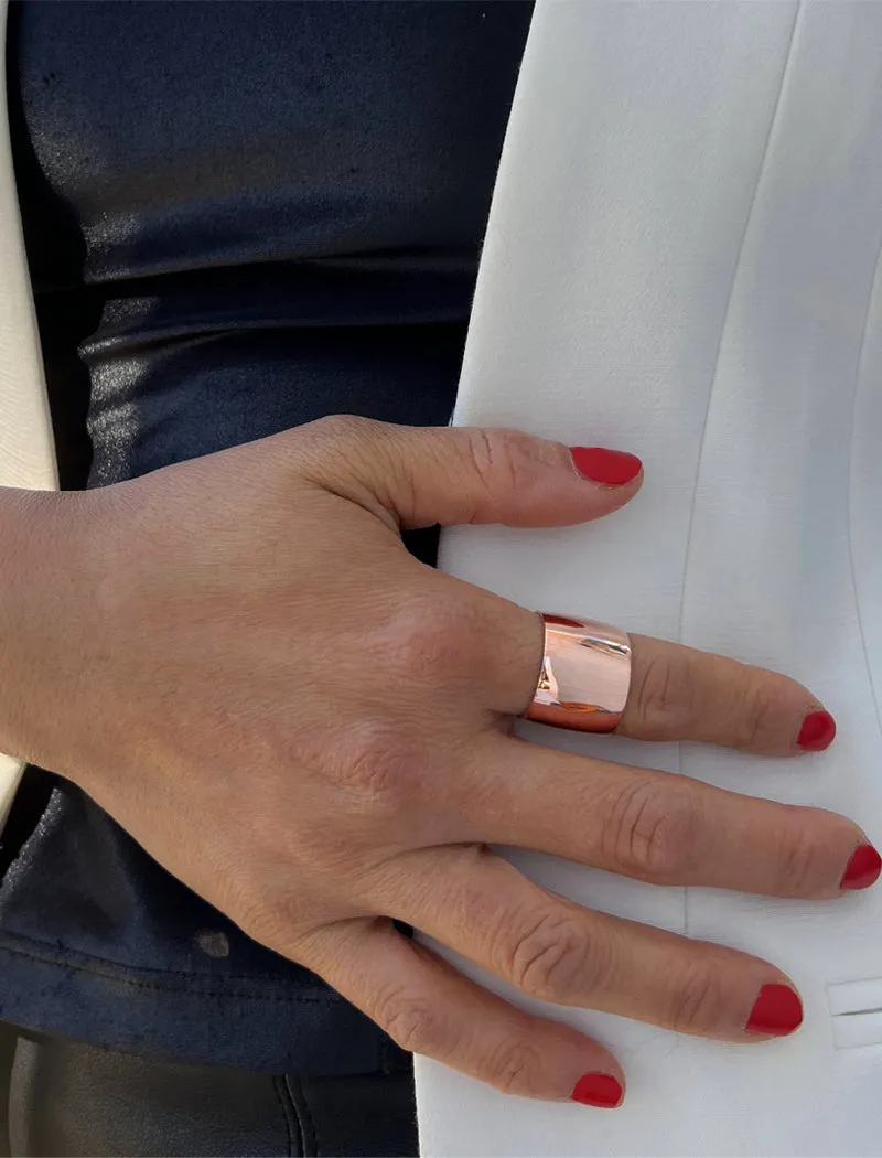 RICH Thick Cigar Band Ring | 18K Rose Gold Over Sterling Silver