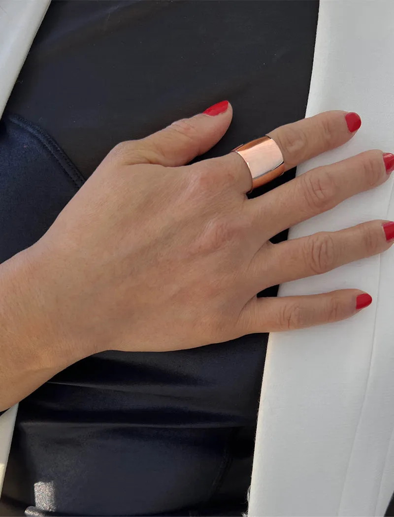 RICH Thick Cigar Band Ring | 18K Rose Gold Over Sterling Silver