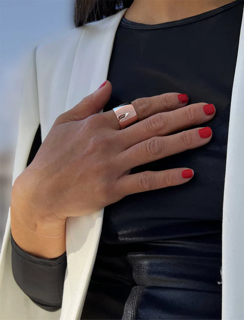 RICH Thick Cigar Band Ring | 18K Rose Gold Over Sterling Silver