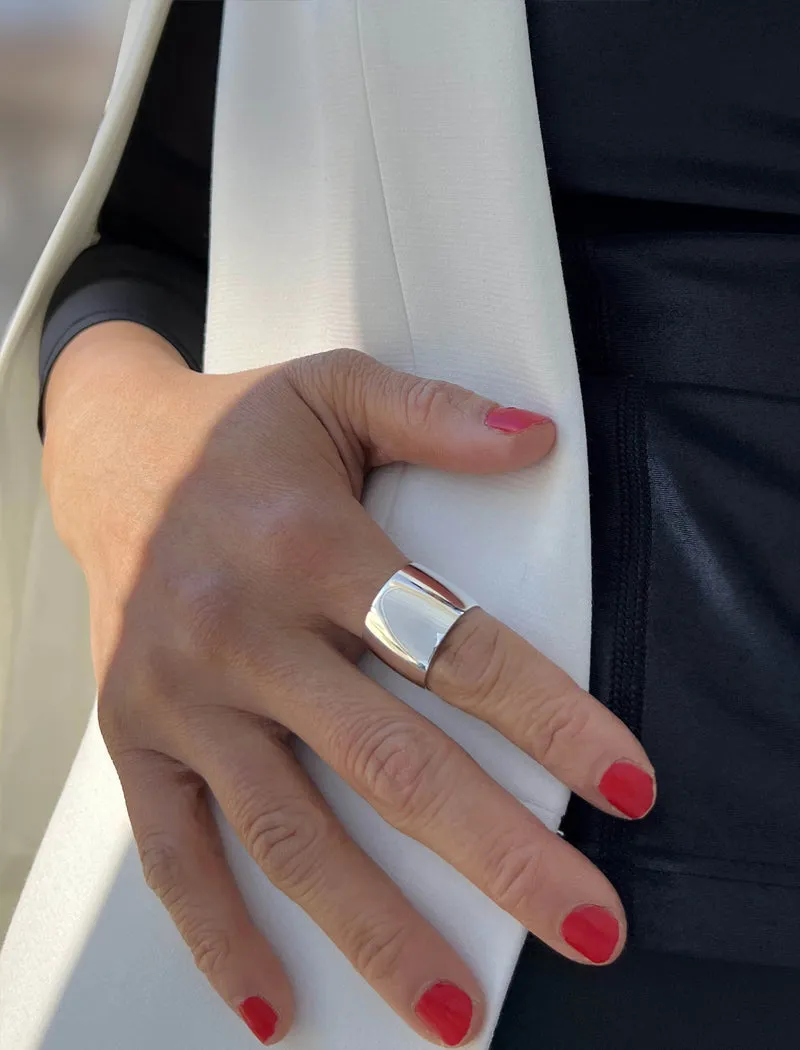 RICH Thick Sterling Silver Cigar Band Ring
