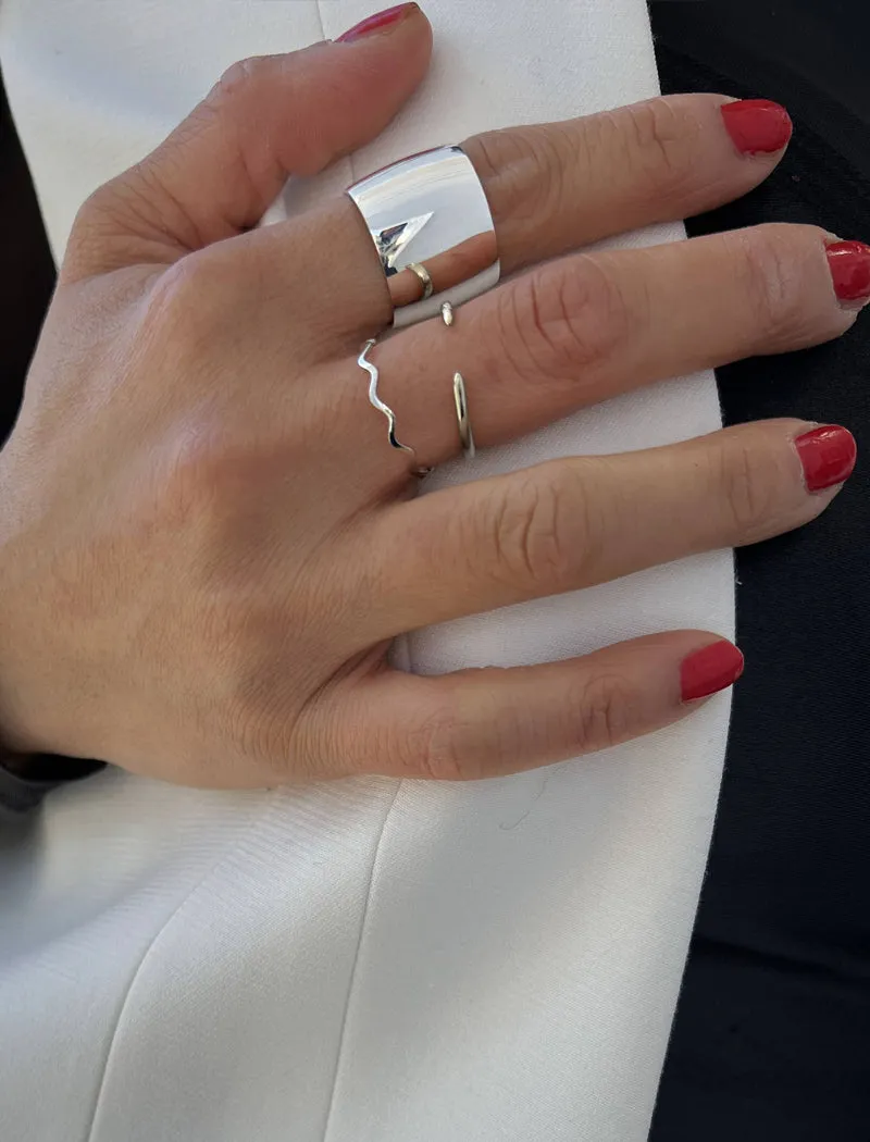 RICH Thick Sterling Silver Cigar Band Ring