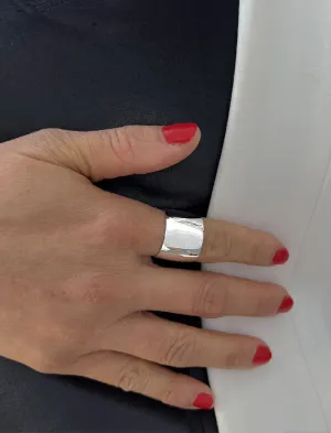 RICH Thick Sterling Silver Cigar Band Ring