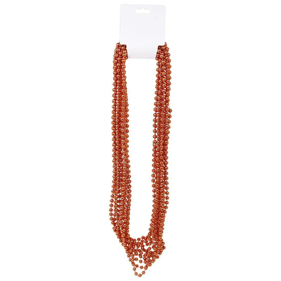 Rose Gold Party Bead Necklaces, Shiny Metallic Copper Champagne Themed Anniversary