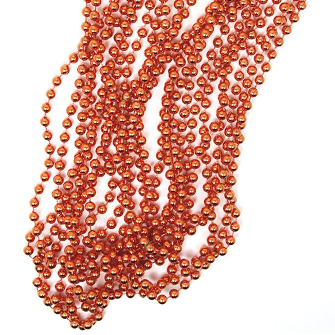Rose Gold Party Bead Necklaces, Shiny Metallic Copper Champagne Themed Anniversary