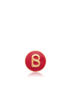 Round Pin Brooch - Red/Gold