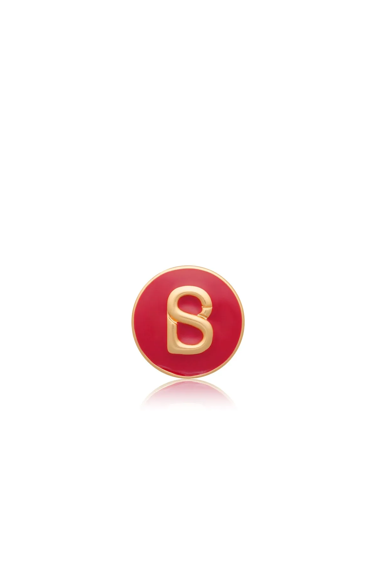 Round Pin Brooch - Red/Gold