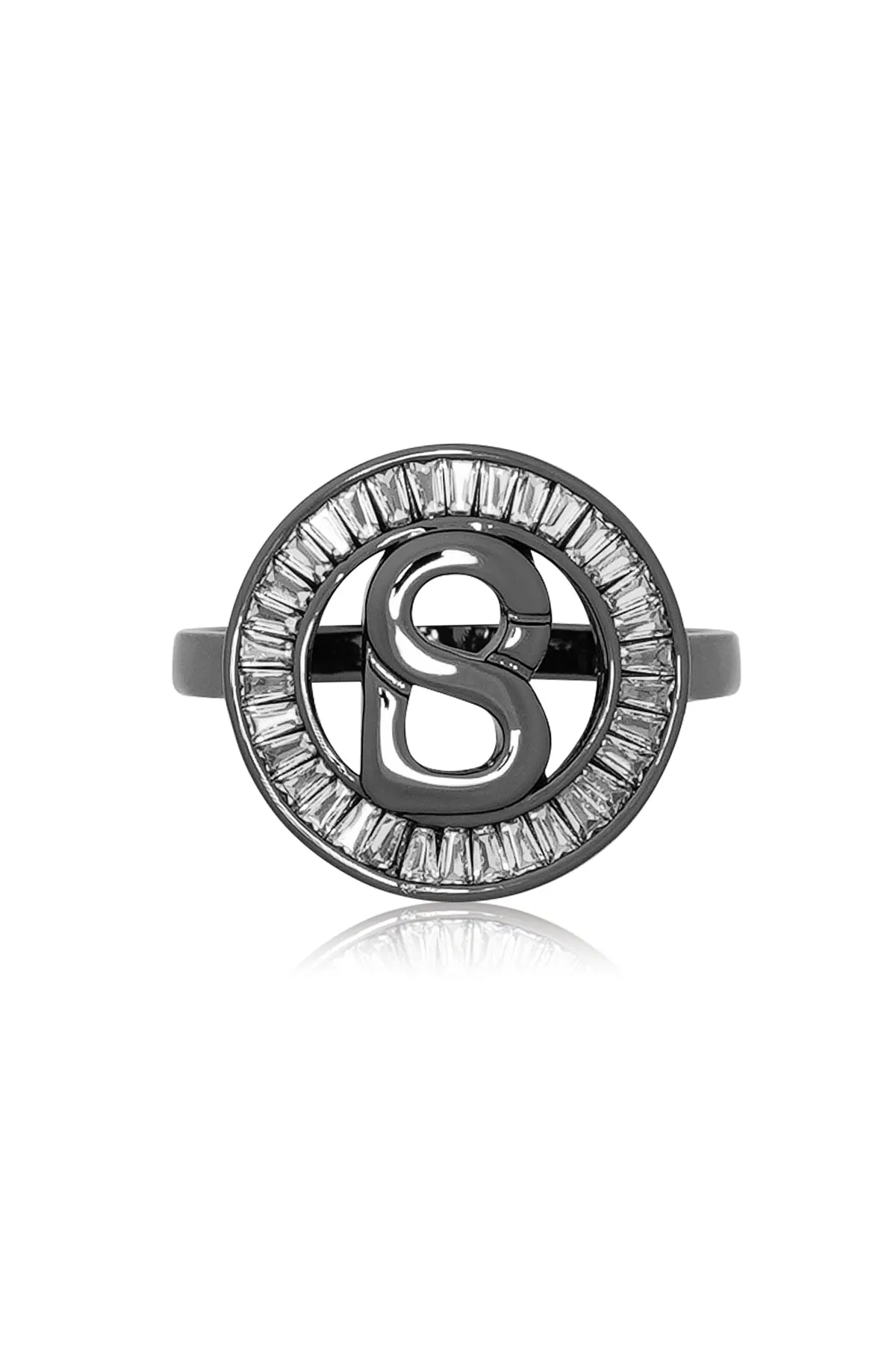 Round Ring Brooch - Hematite