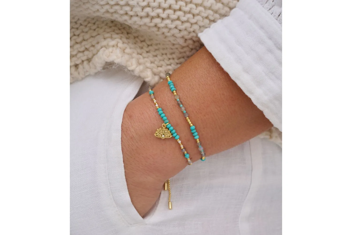 Salvia 2 Layer Stack Bracelet Stack