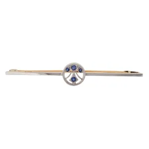 Sapphire Set Bar Brooch
