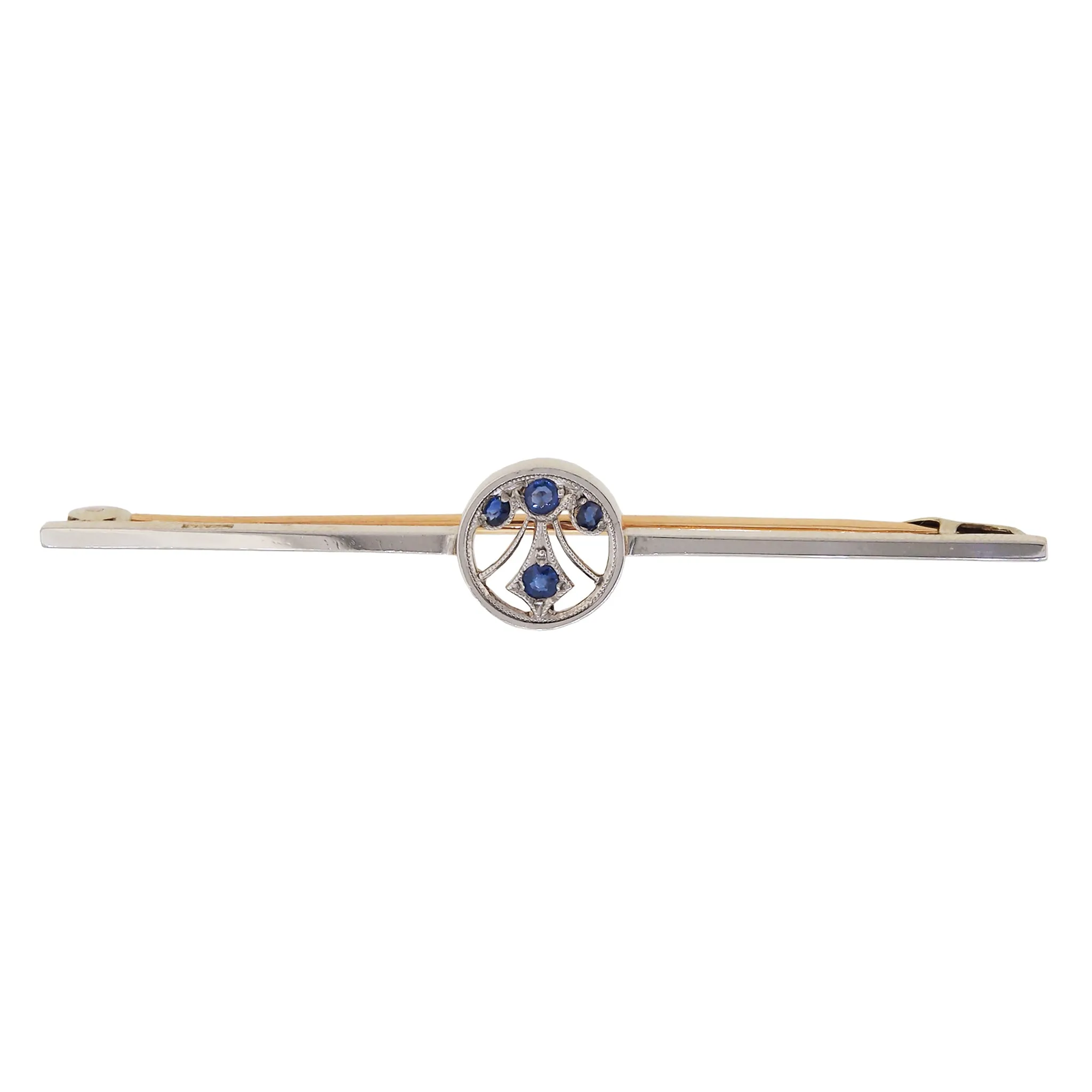 Sapphire Set Bar Brooch
