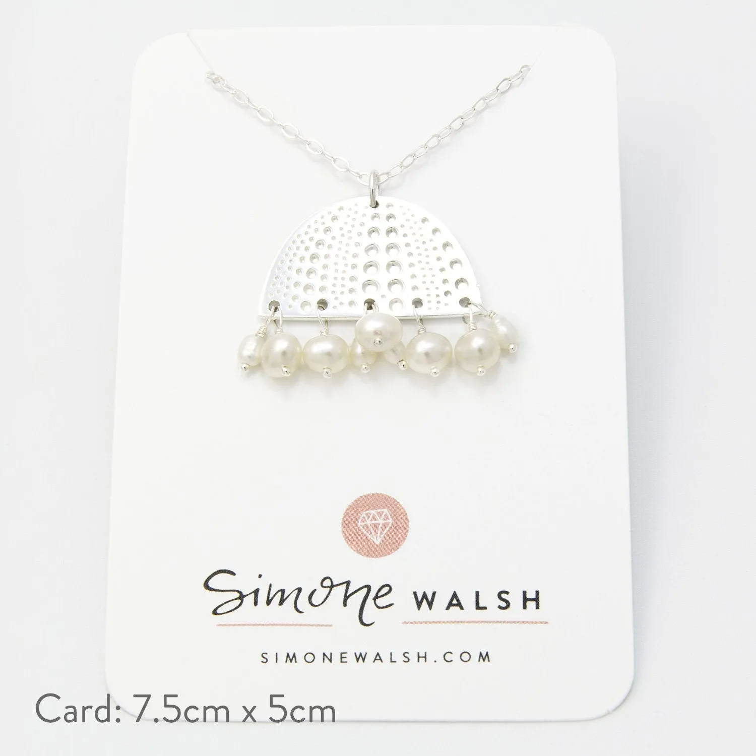 Sea Urchin & Pearls Silver Pendant Necklace