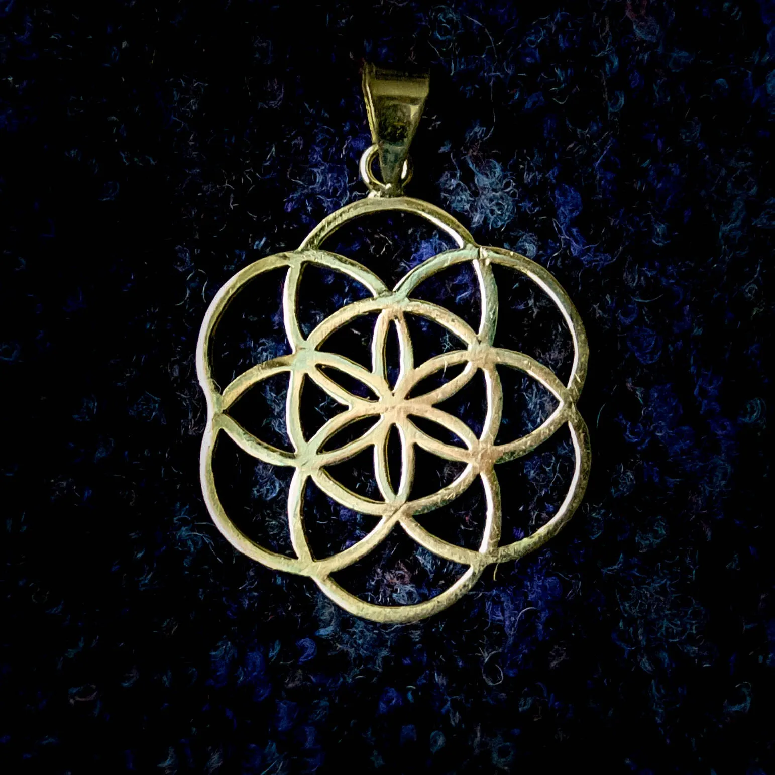 Seed of Life Pendant - Brass