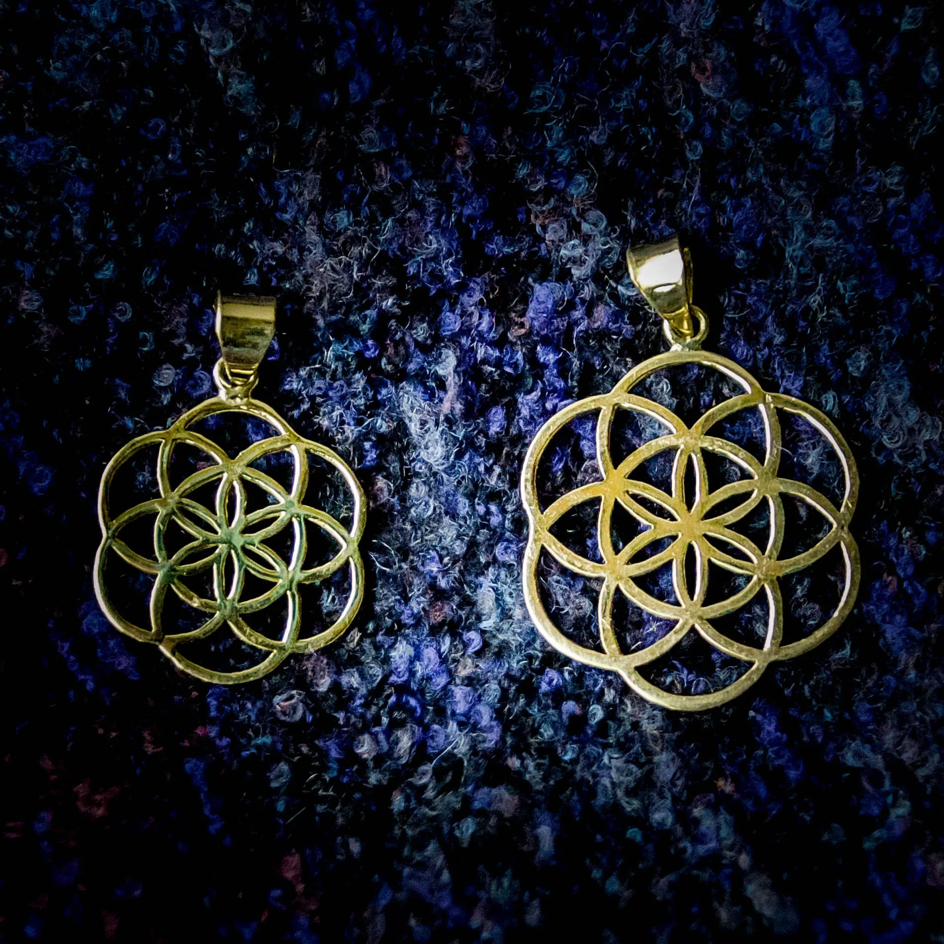 Seed of Life Pendant - Brass