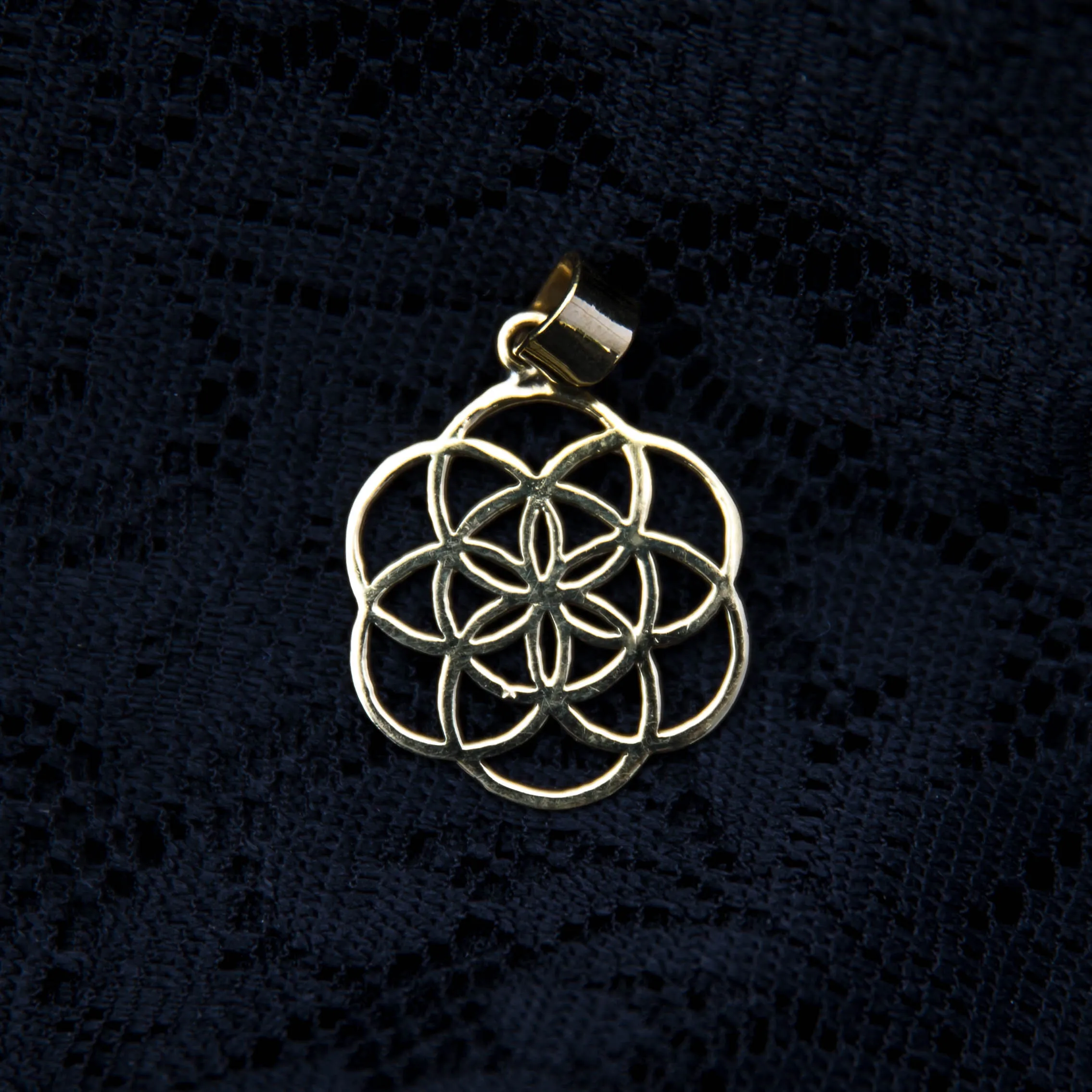 Seed of Life Pendant - Brass