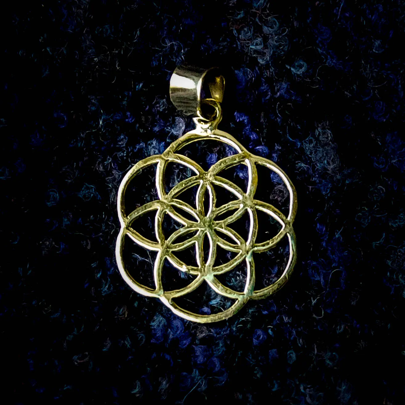 Seed of Life Pendant - Brass