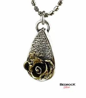 Silver and Gold-Plated Hybrid Tea Rose Pendant