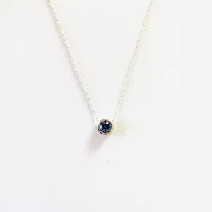 Simple Pendant Necklace in Sapphire Champagne