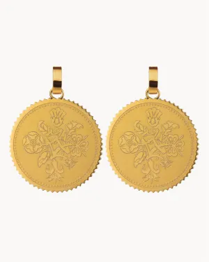 Six Pence Munita Earring Pendants, Gold