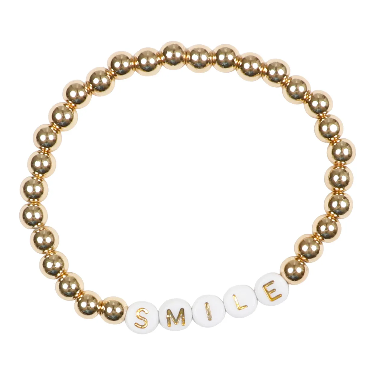 Smiley, XOXO & Smile Gold Ball Bracelet Set