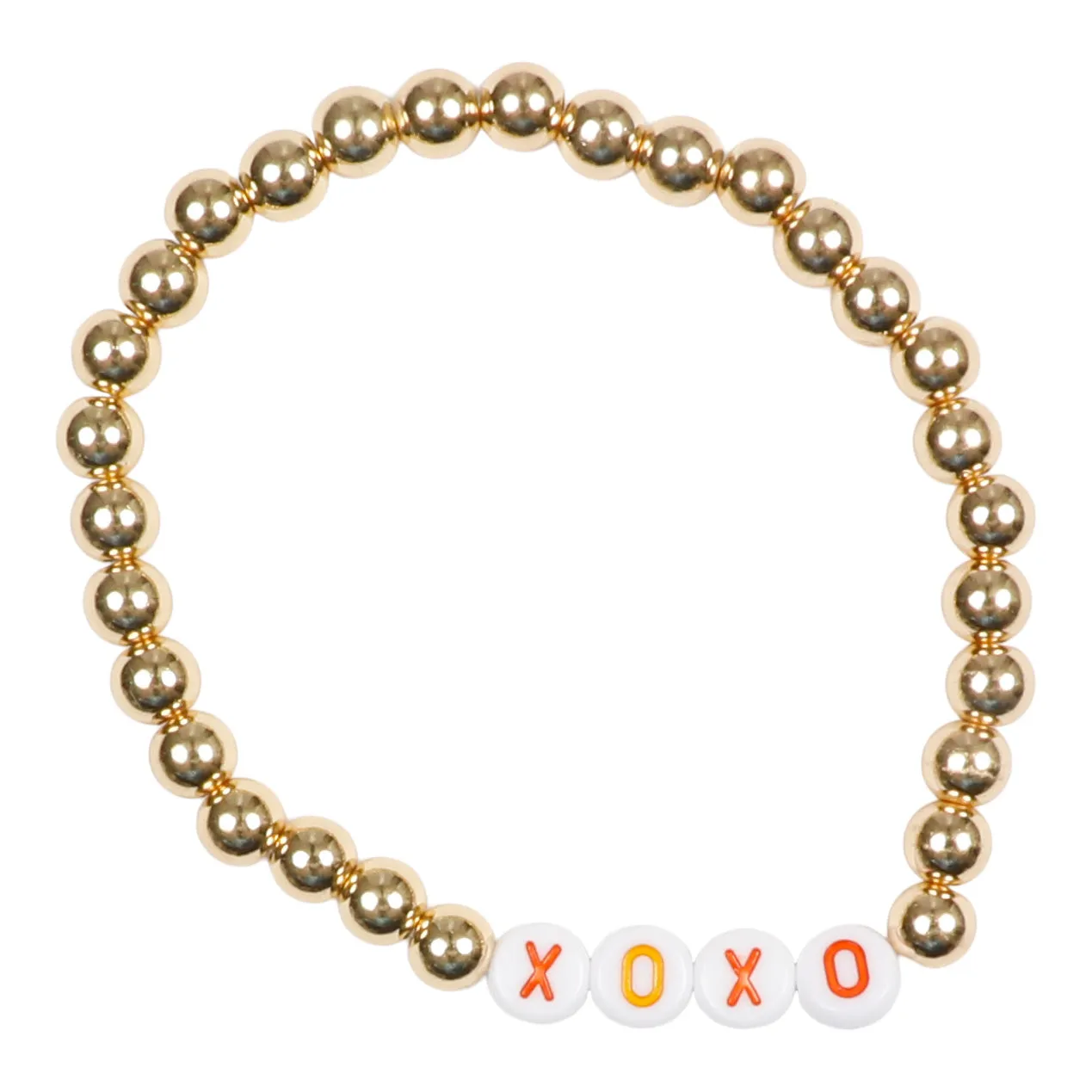 Smiley, XOXO & Smile Gold Ball Bracelet Set