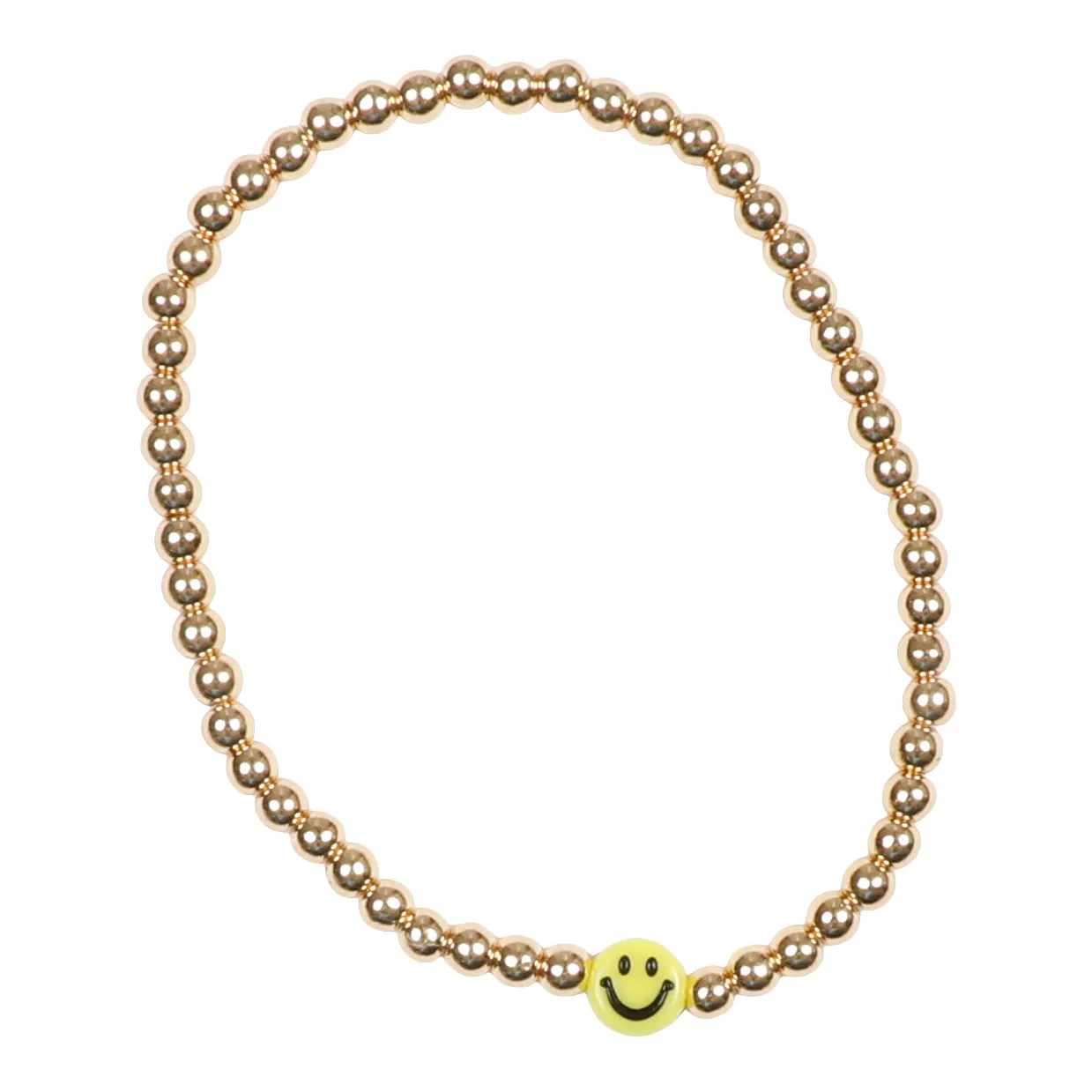 Smiley, XOXO & Smile Gold Ball Bracelet Set