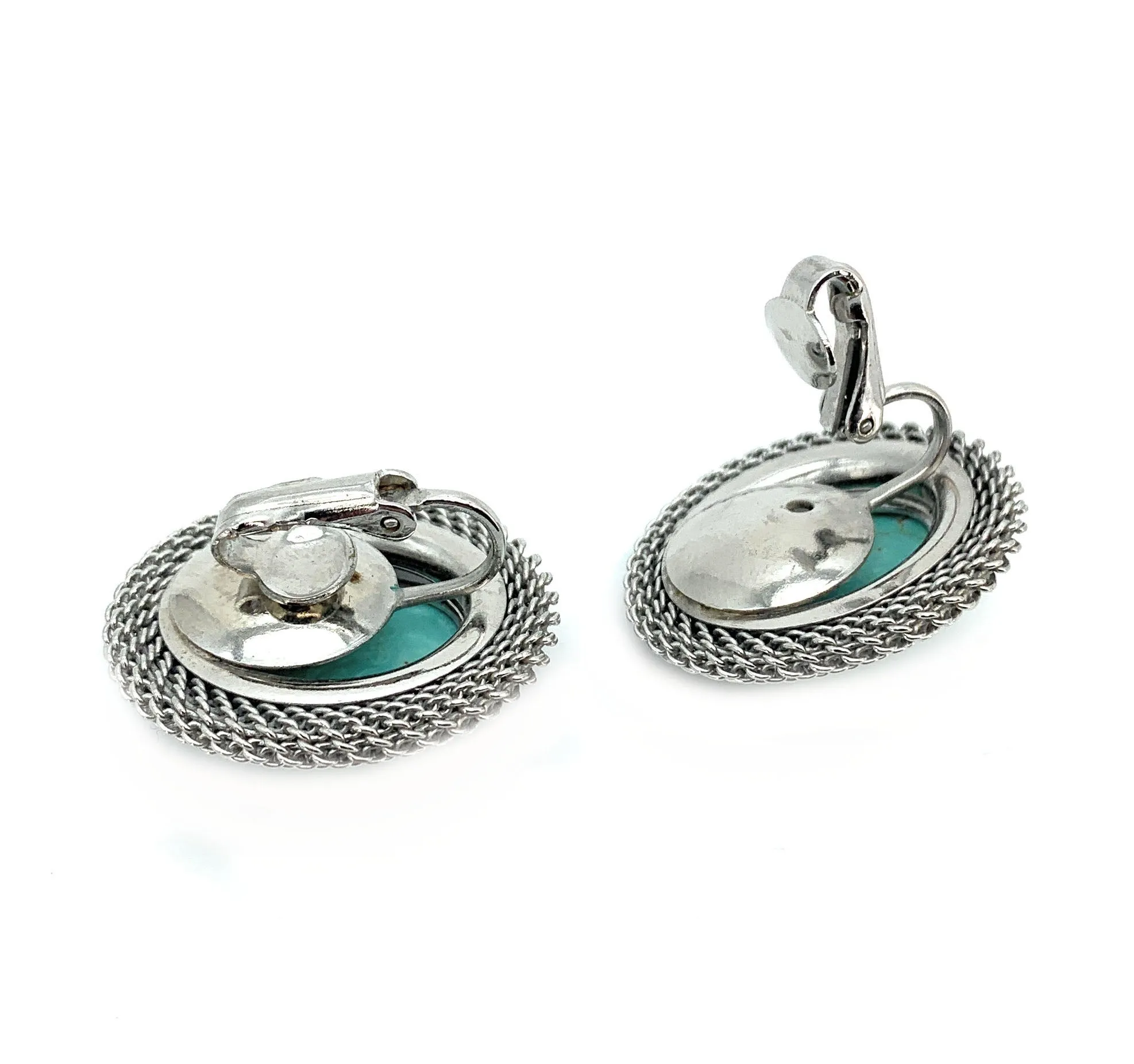Southwest Two Piece Pendant and Earrings Set in Silver Plate