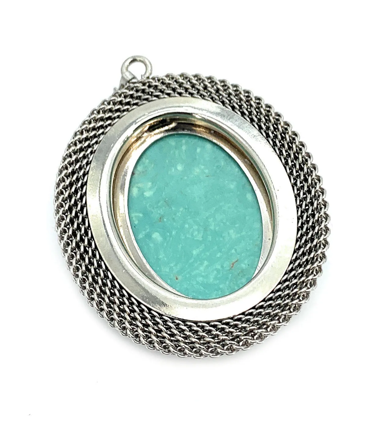 Southwest Two Piece Pendant and Earrings Set in Silver Plate