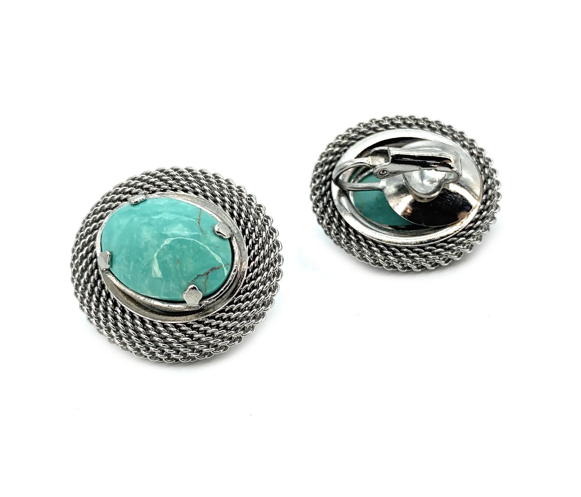 Southwest Two Piece Pendant and Earrings Set in Silver Plate