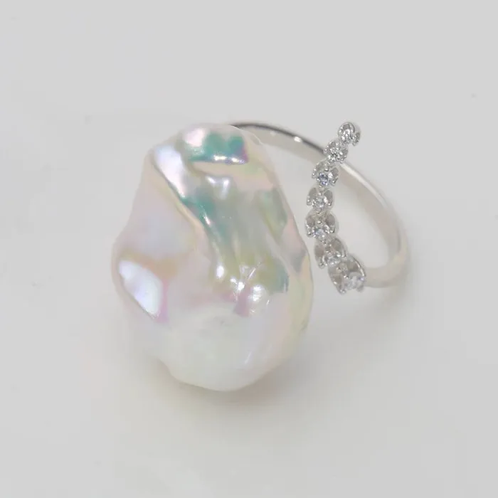 Sparkling Mermaid Baroque Pearl Rings-Adjustable