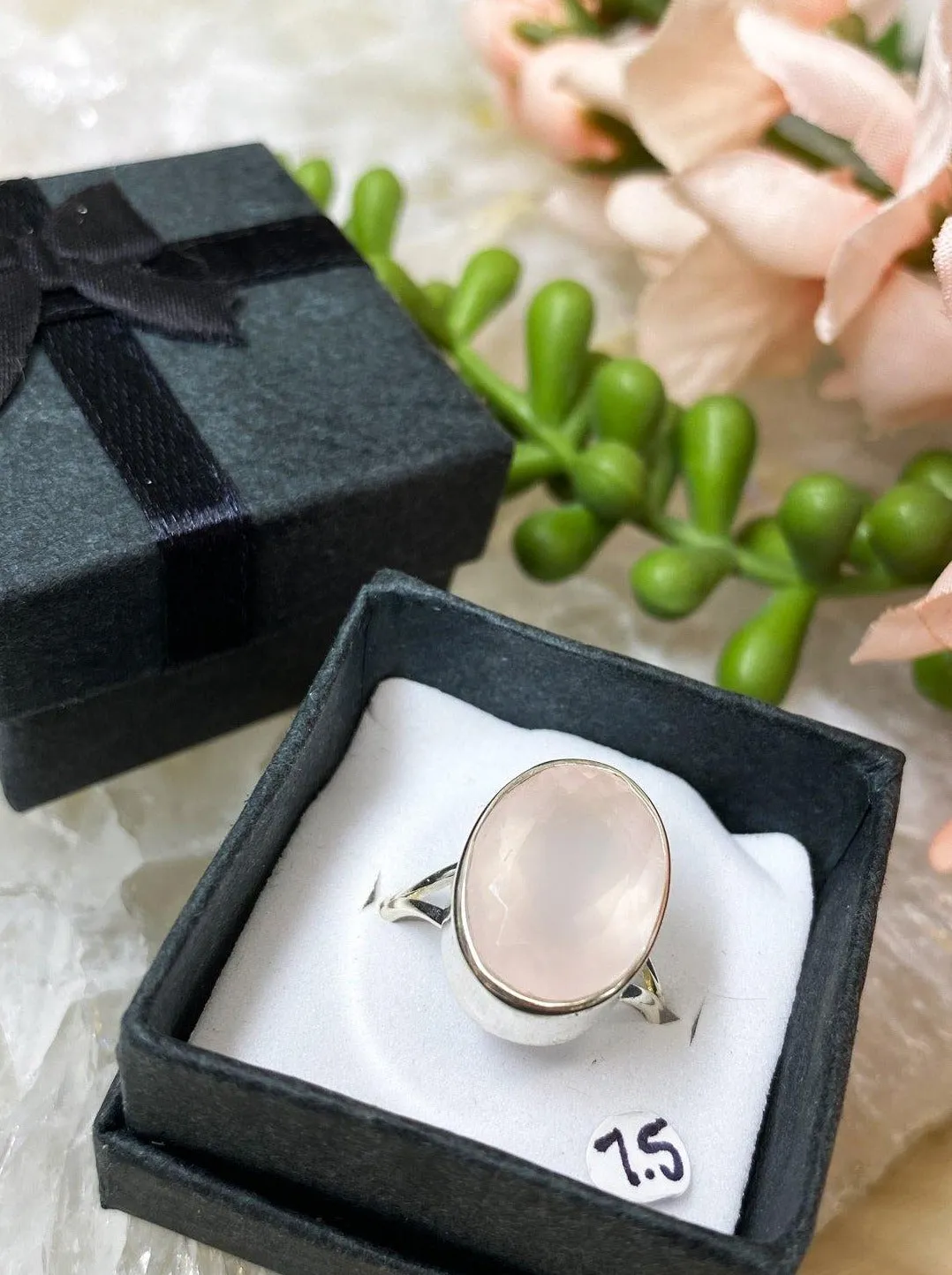 Sterling Silver Rose Quartz Rings