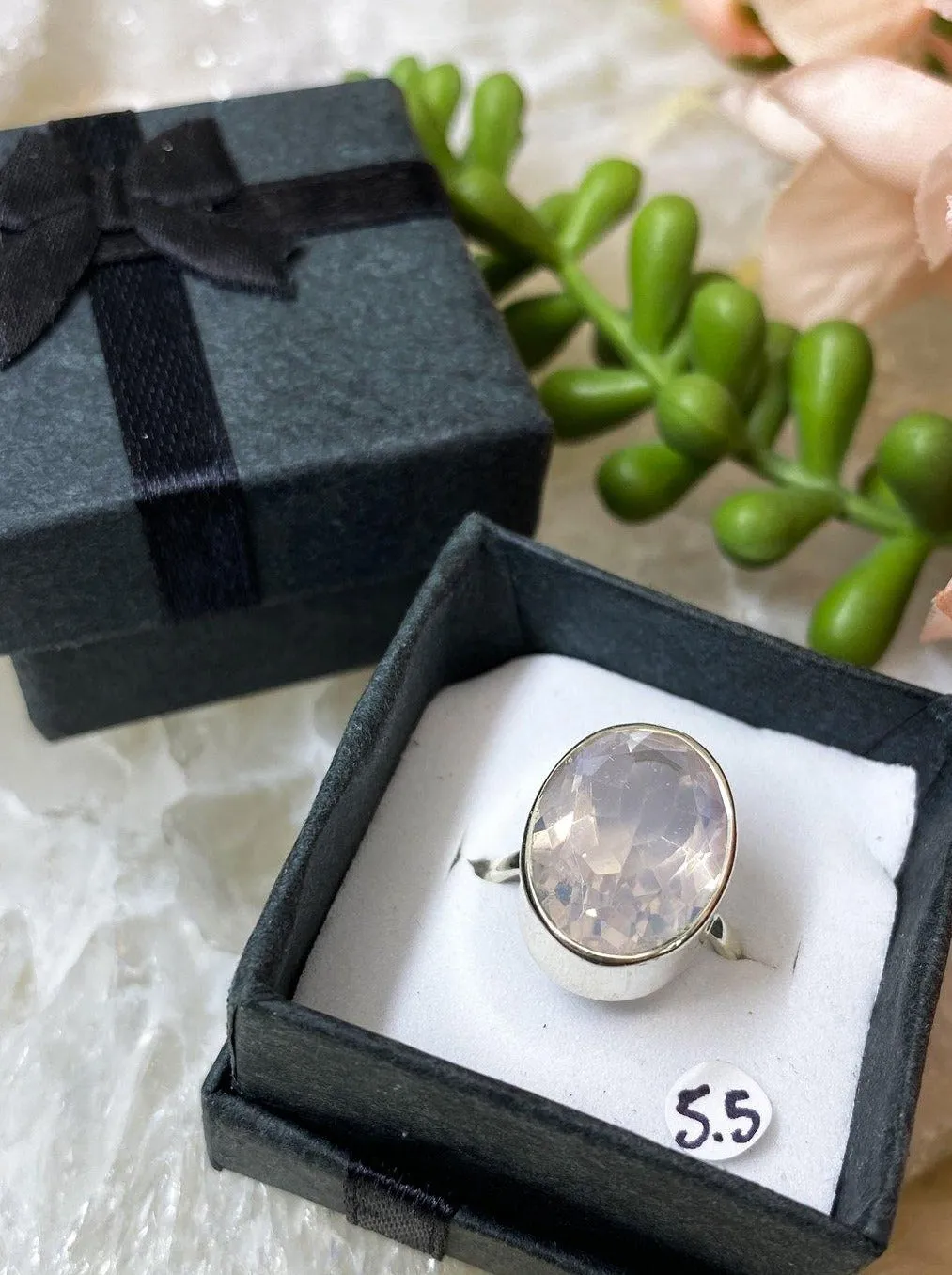 Sterling Silver Rose Quartz Rings