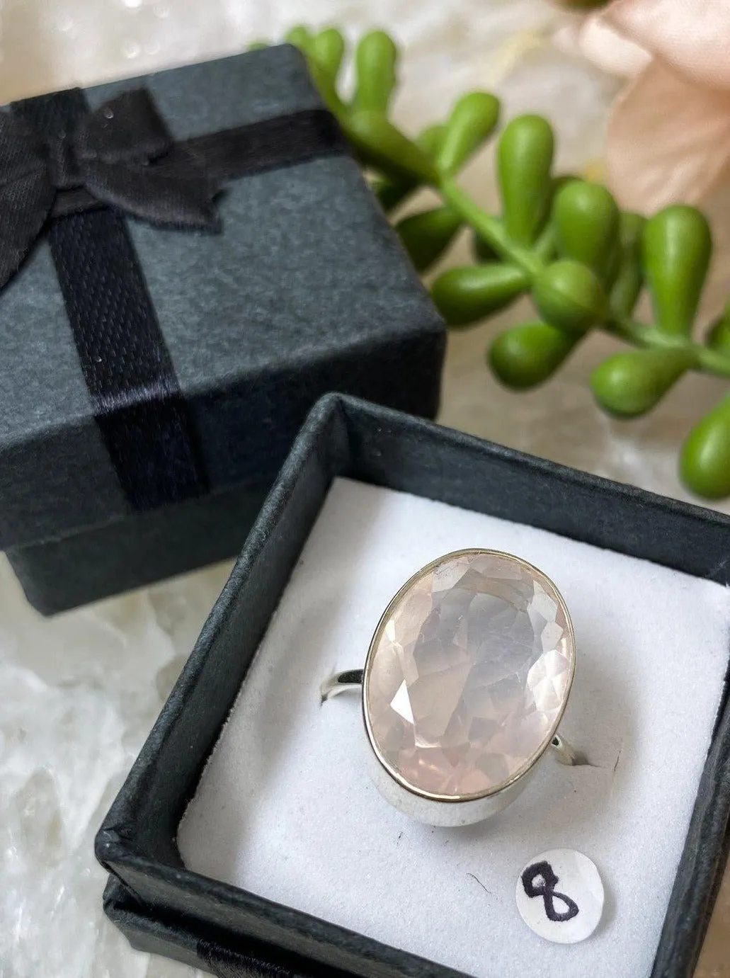 Sterling Silver Rose Quartz Rings