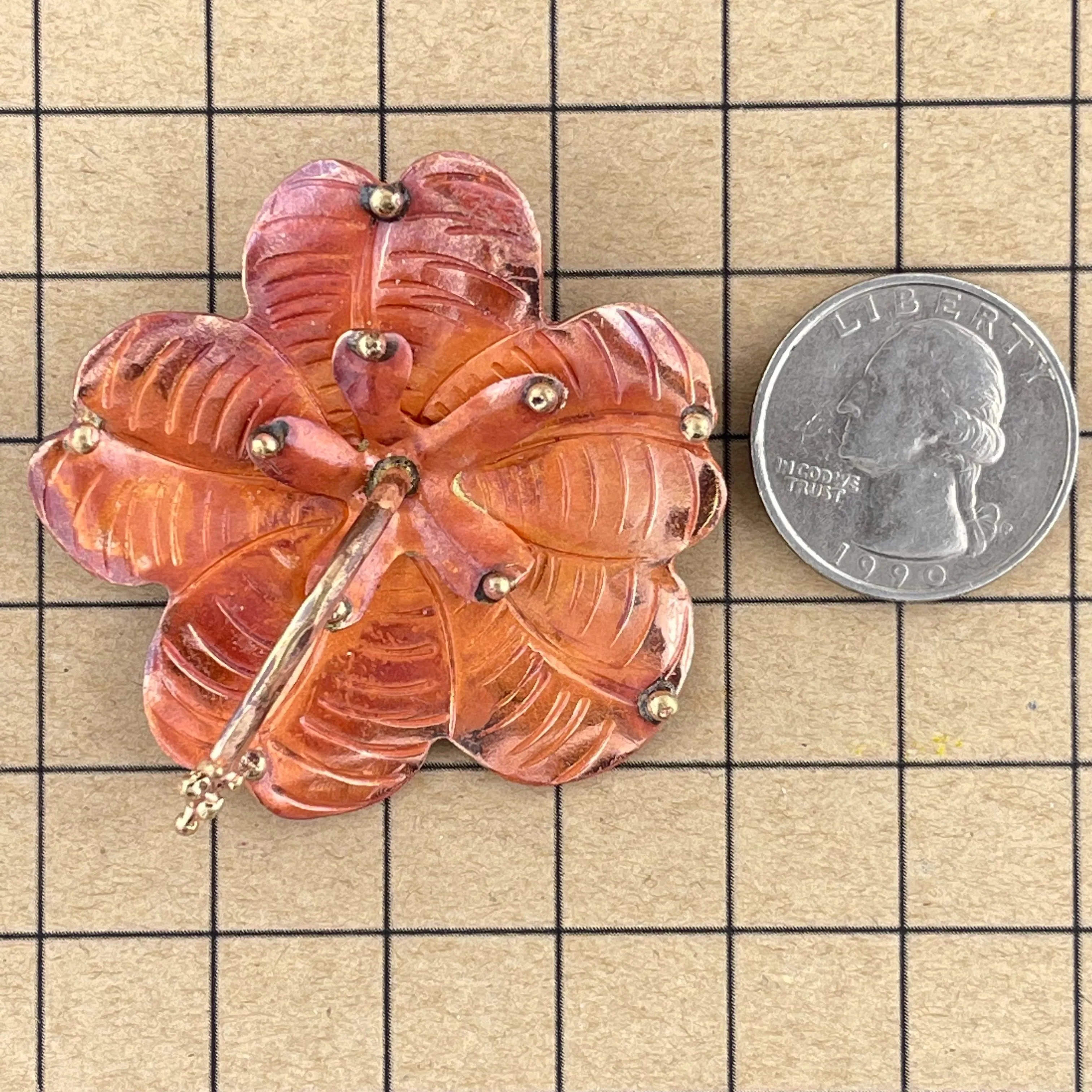 Stunning Copper Hibiscus Flower Pendant