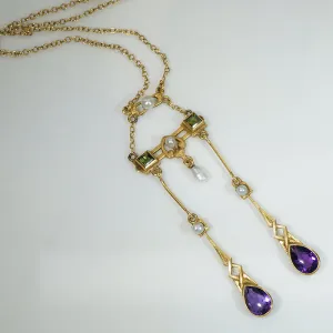 Stunning Suffragette Necklace in Glowing Gold