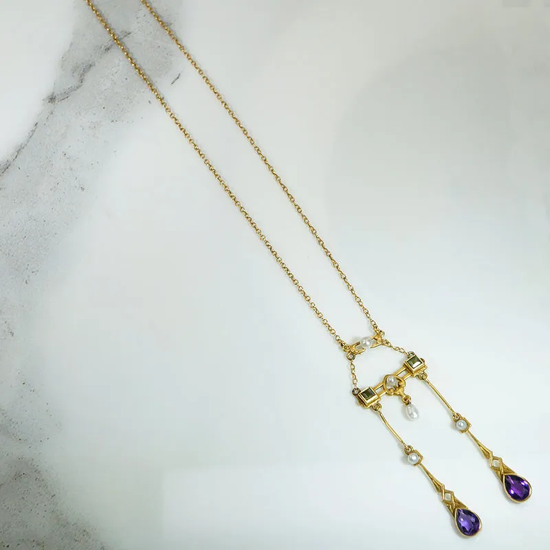 Stunning Suffragette Necklace in Glowing Gold