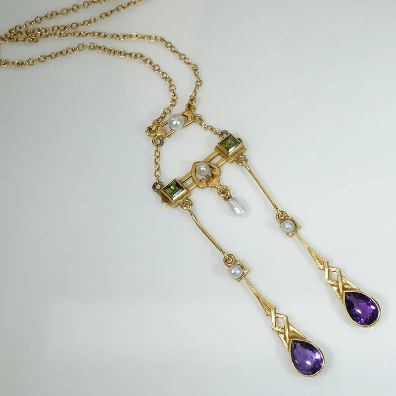 Stunning Suffragette Necklace in Glowing Gold