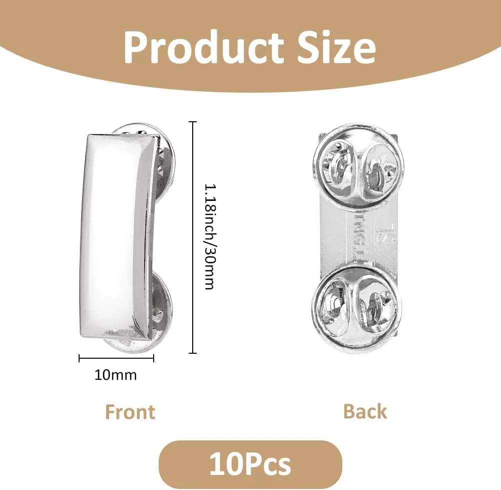 SUPERFINDINGS 10Pcs Platinum/Golden Collar Pins Alloy Collar Brooches Insignia Rank Bars Uniform Pin Suit Collar Pin Shirt Collar Decoration Collar Bar Pin Collar Fixing Pins