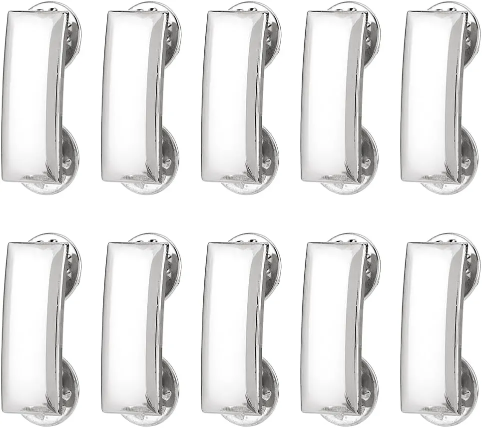 SUPERFINDINGS 10Pcs Platinum/Golden Collar Pins Alloy Collar Brooches Insignia Rank Bars Uniform Pin Suit Collar Pin Shirt Collar Decoration Collar Bar Pin Collar Fixing Pins
