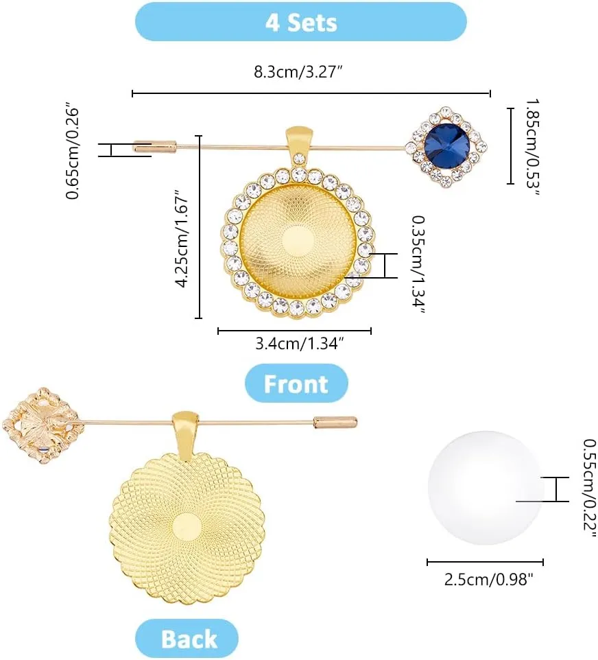 SUPERFINDINGS Platinum Golden Memorial Bouquet Photo Charm Wedding Bouquet Pins Bridegroom Bridal Brooches Alloy Rhinestone Wedding Boutonniere Pin