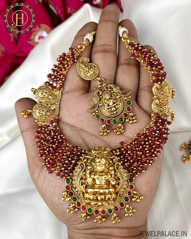 Temple Design Antique Gold Plated Premium Necklace JH3197