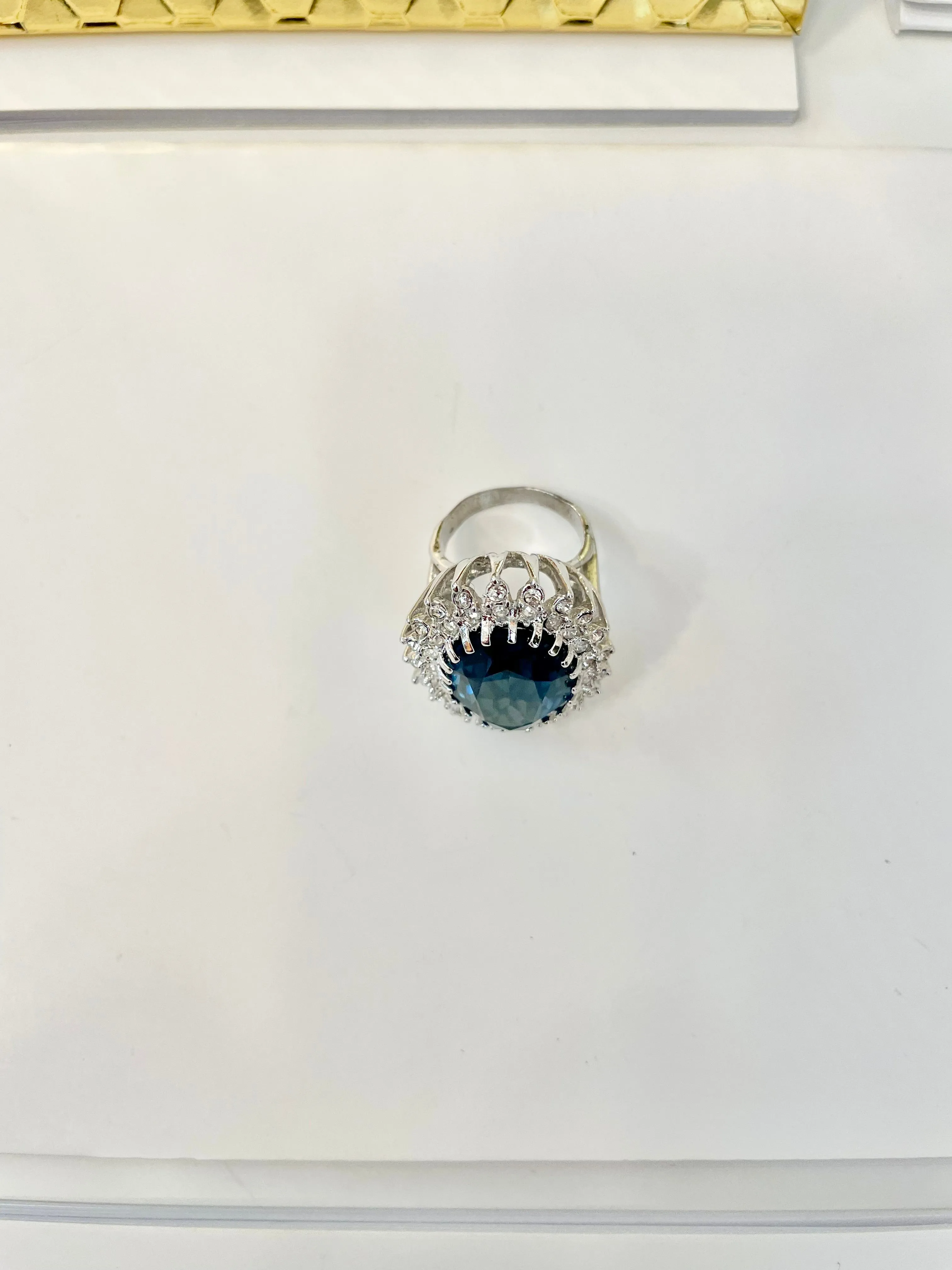 The most divine sapphire glass martini cocktail ring! So fabulous