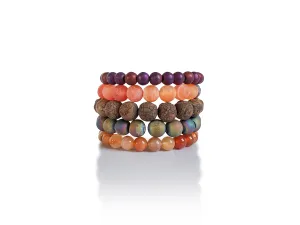 The Rebel Set - gemstone stretch bracelet set of 5
