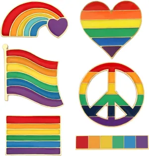 Tinsow Pride Gay Rainbow Flag Lapel Pins Enamel LGBT Lapel Pins Rainbow Brooch Decoration for Clothes and Bags (6)