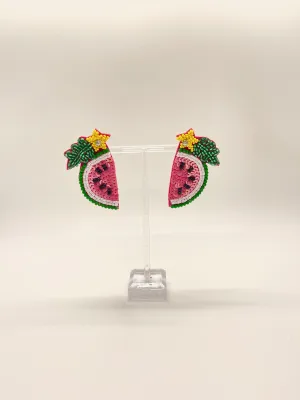 Tropical Beaded Watermelon Earring