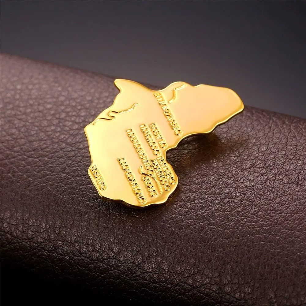 U7 Men Women Pin Brooches Platinum/18K Gold Plated Personalized Animal Cat/Frog/Africa Map/Owl Corsage