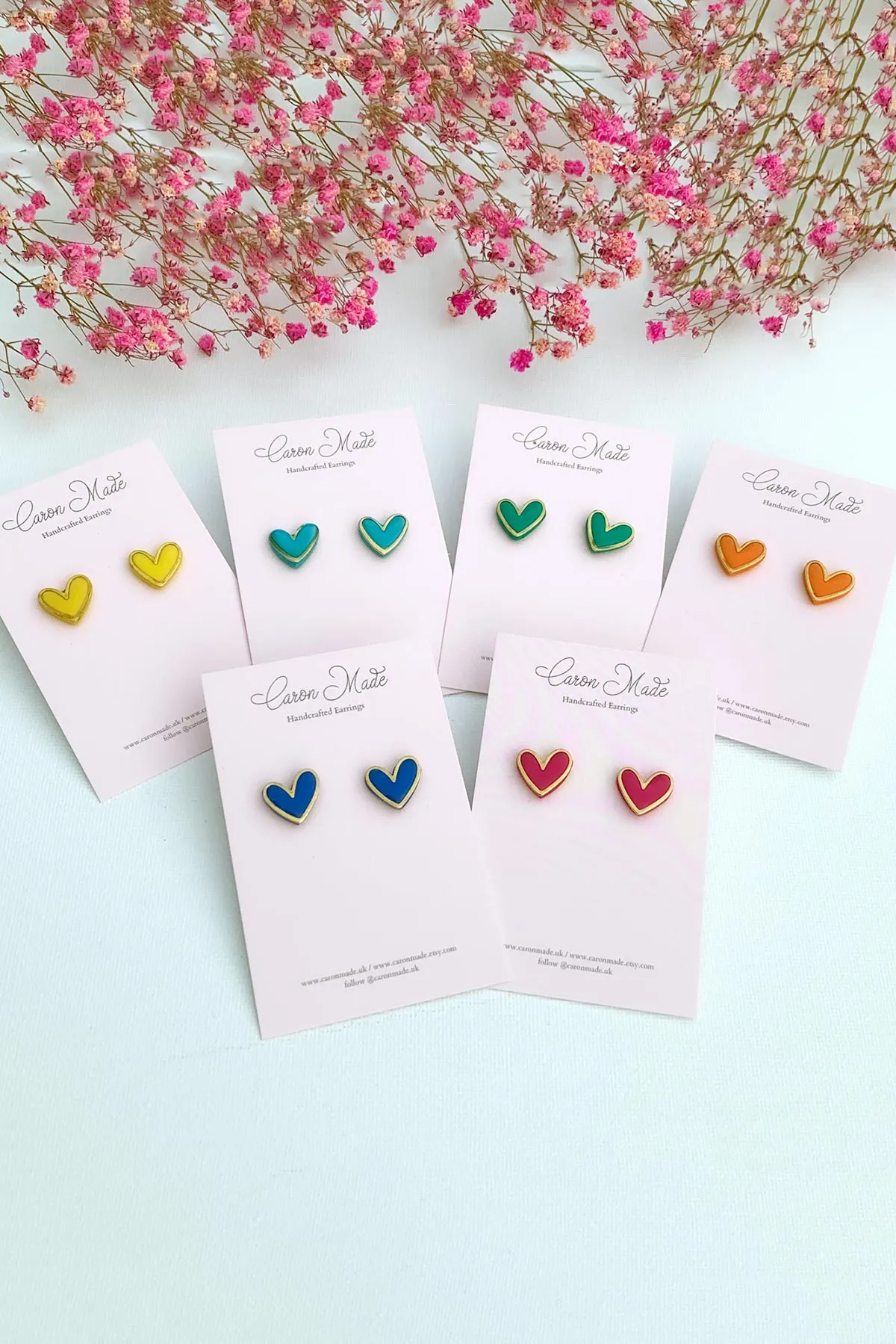 Vibrant Heart Stud Earrings Collection