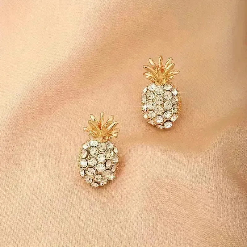 Vibrant Pineapple Stud Earrings
