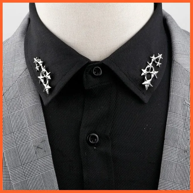 Vintage Tree Leaf Collar Brooch Pins | Hollowed Out Crown Shirts Suit Jewellery