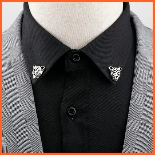 Vintage Tree Leaf Collar Brooch Pins | Hollowed Out Crown Shirts Suit Jewellery
