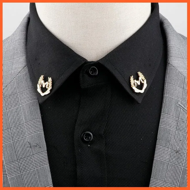 Vintage Tree Leaf Collar Brooch Pins | Hollowed Out Crown Shirts Suit Jewellery